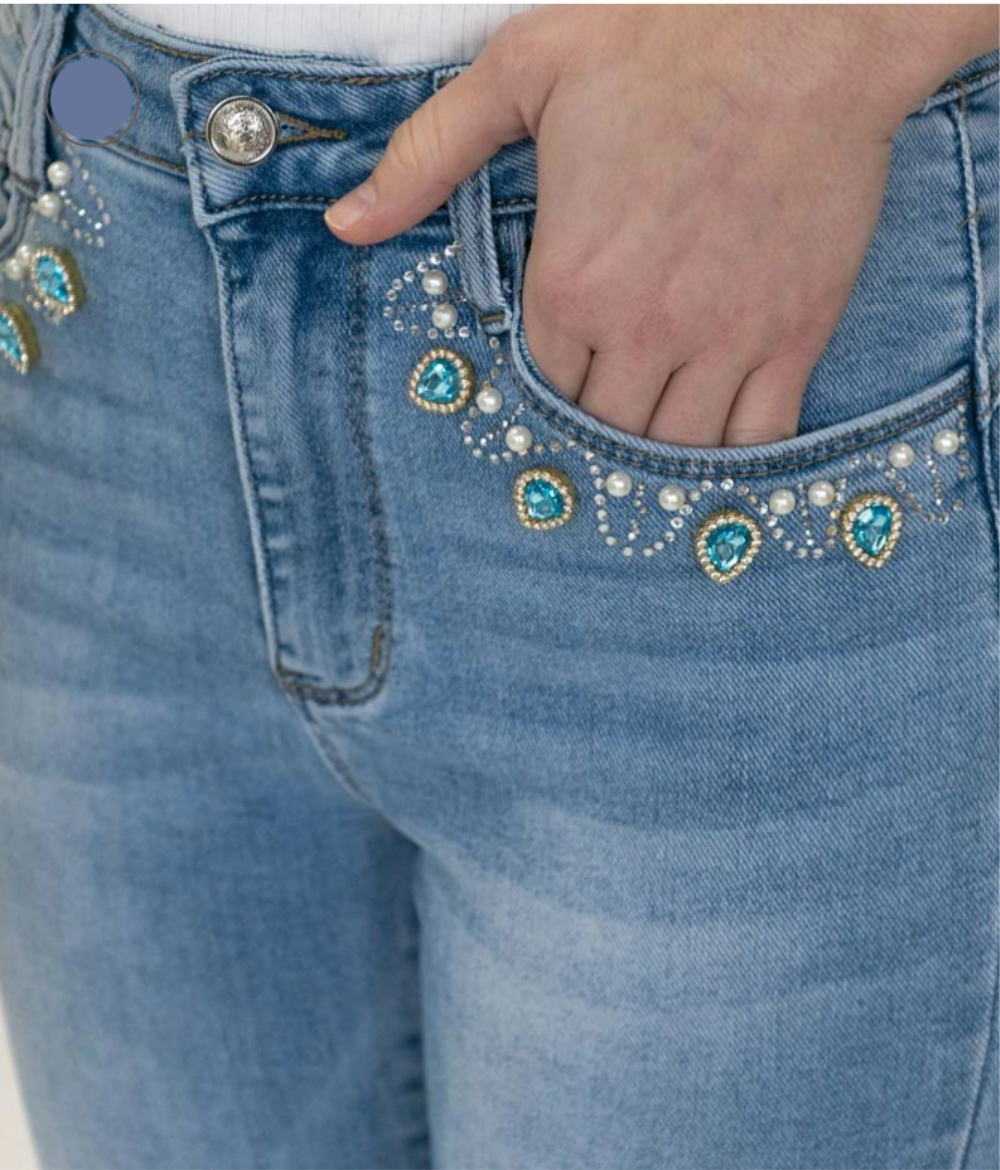 Jean slim strass