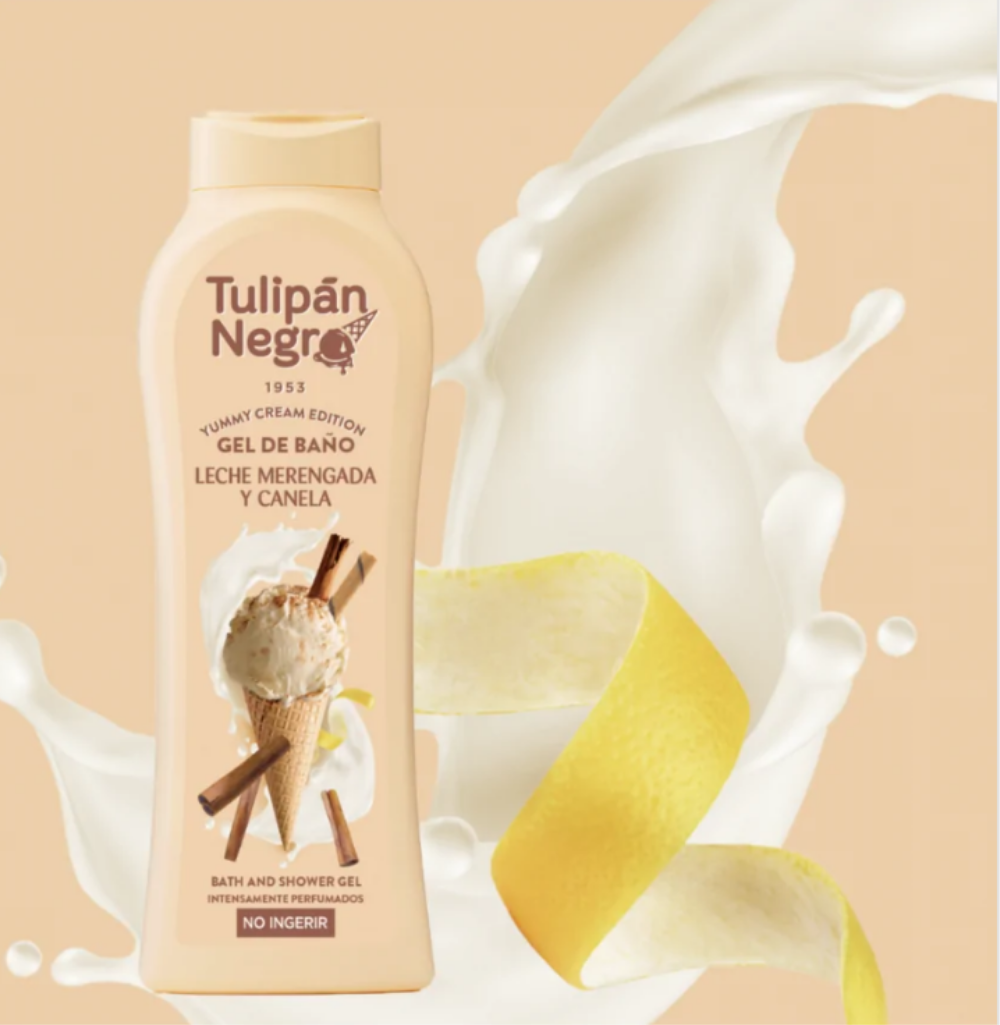 GEL DOUCHE TULIPAN NEGRO YUMMY CREAM LAIT MERINGUÉ CANNELLE