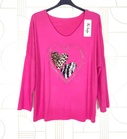 Pull fin coeur