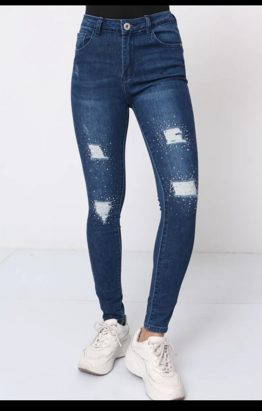 Jean slim strass