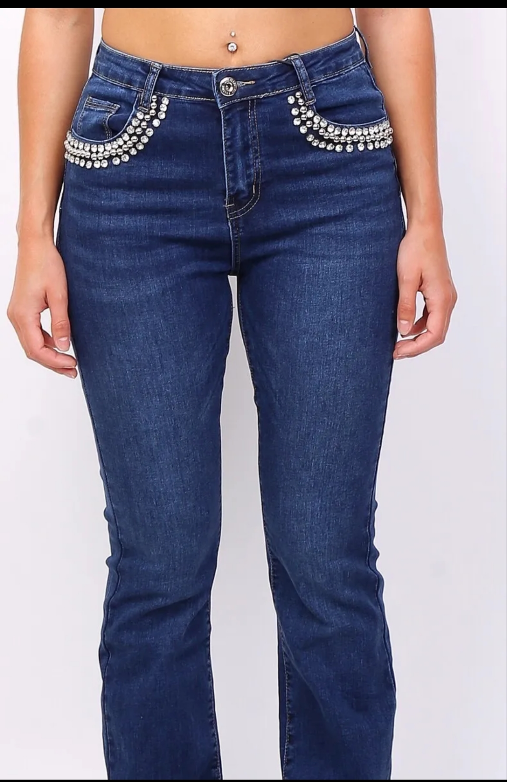 Jean flare strass