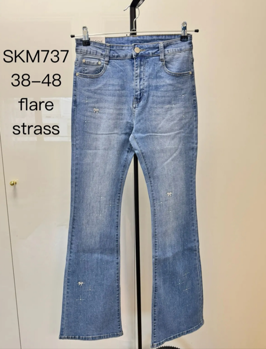 Jean flare strass