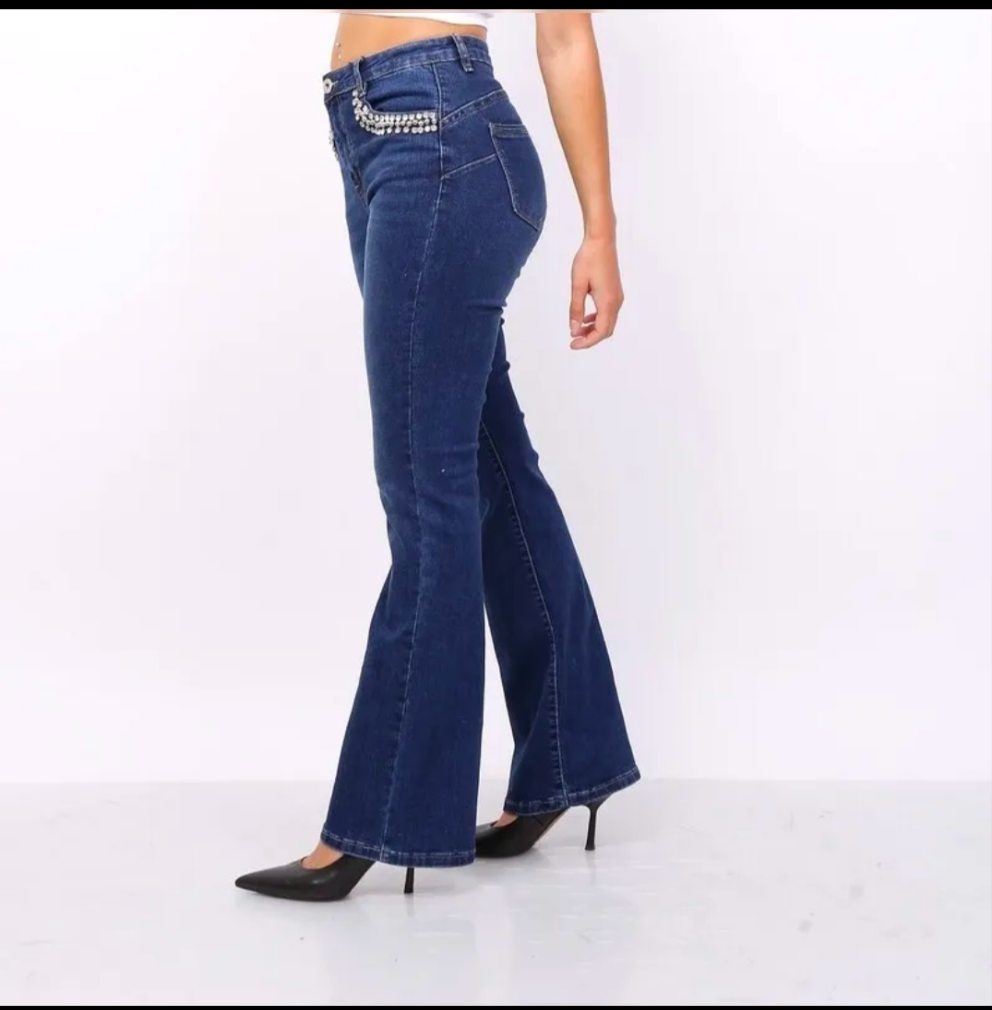 Jean flare strass