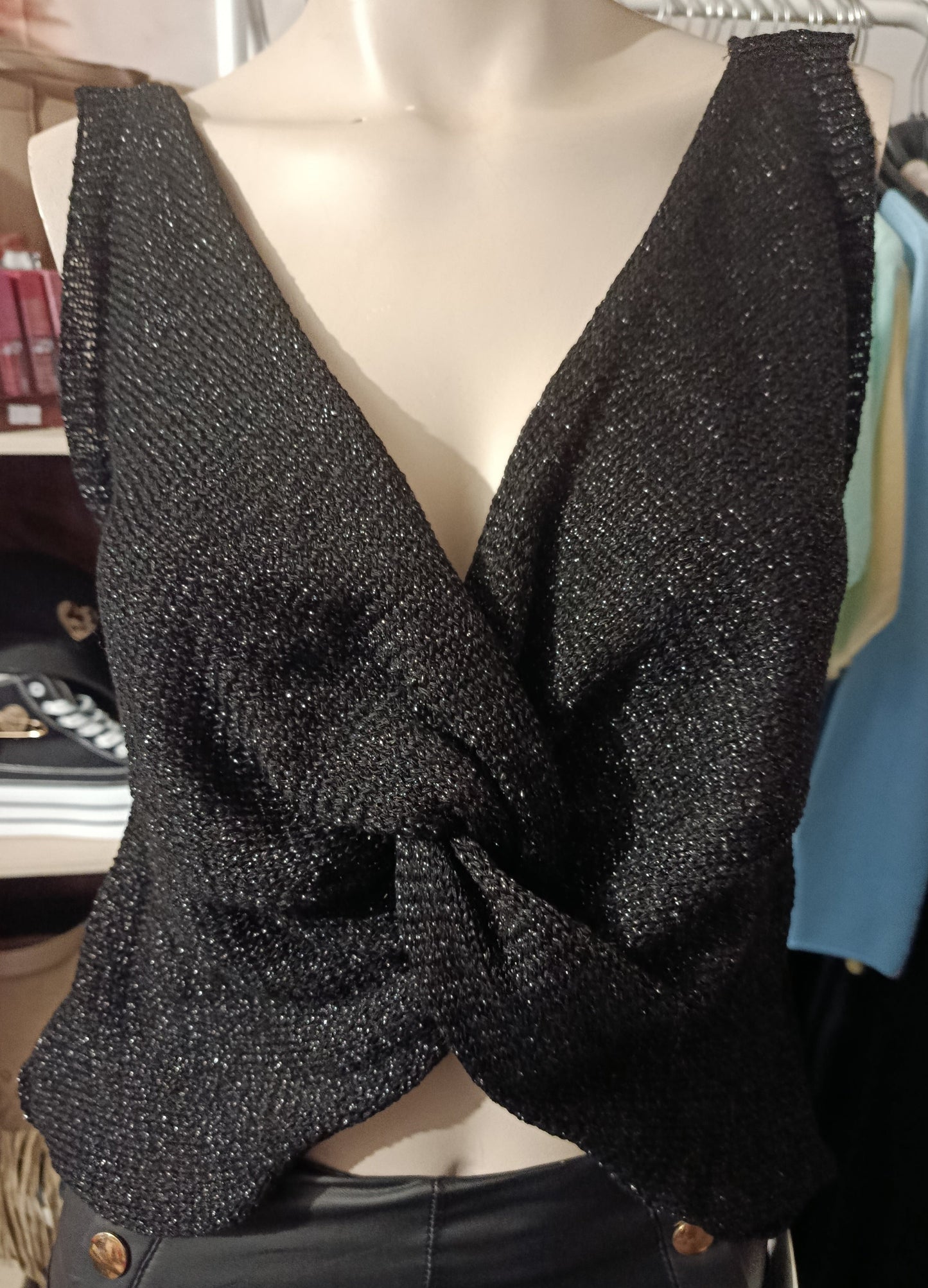 Débardeur noeud lurex