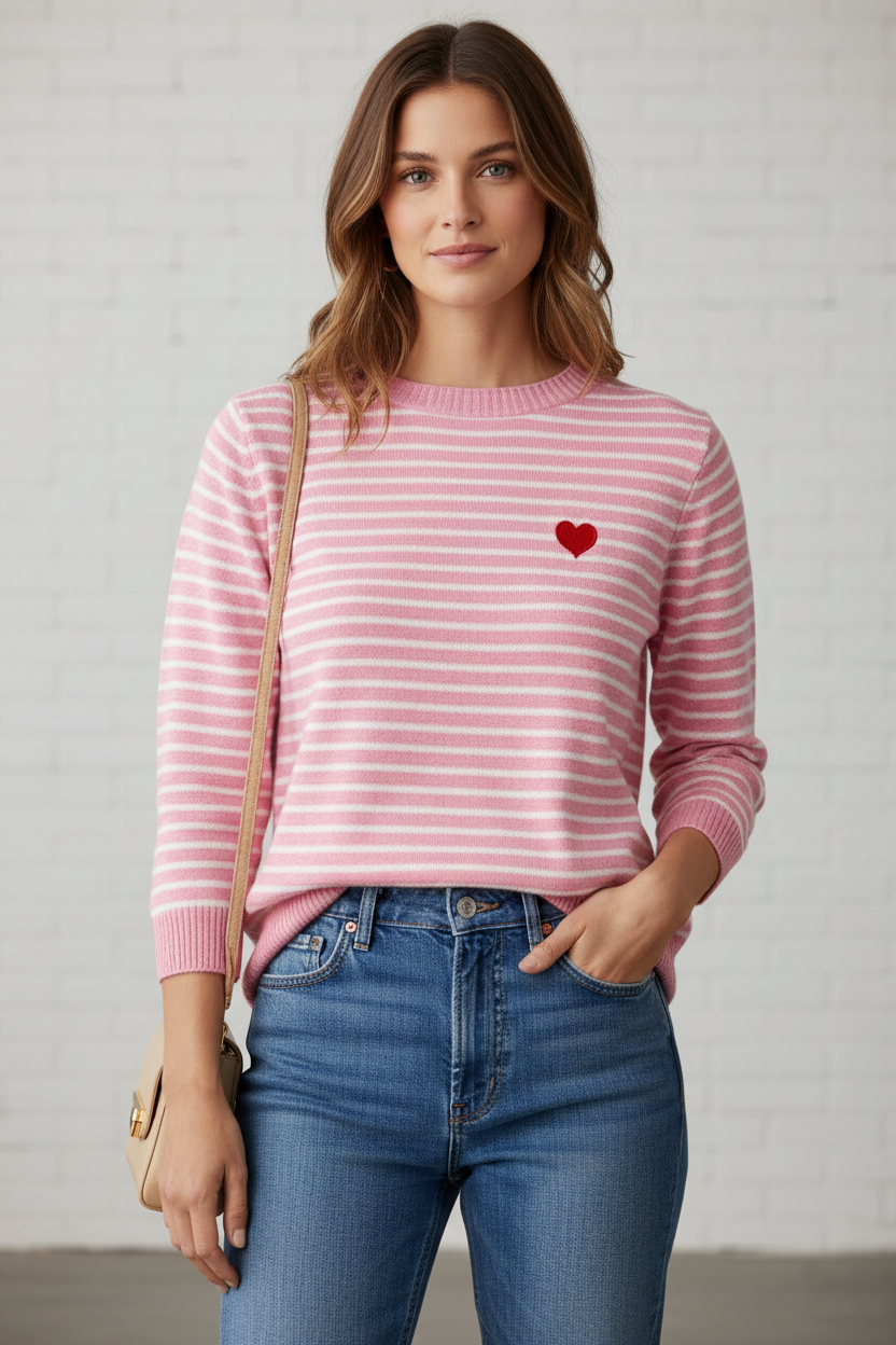 Pull manches courtes marinière