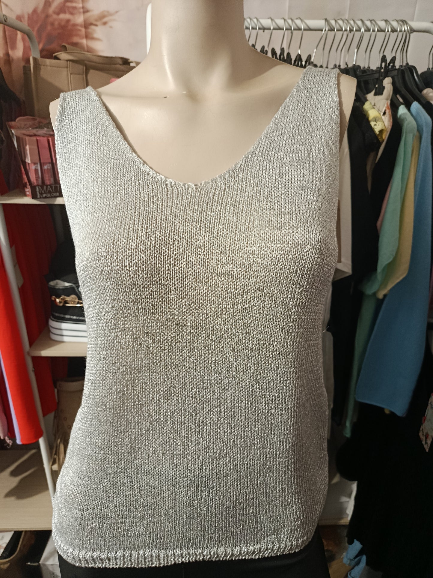 Débardeur noeud lurex