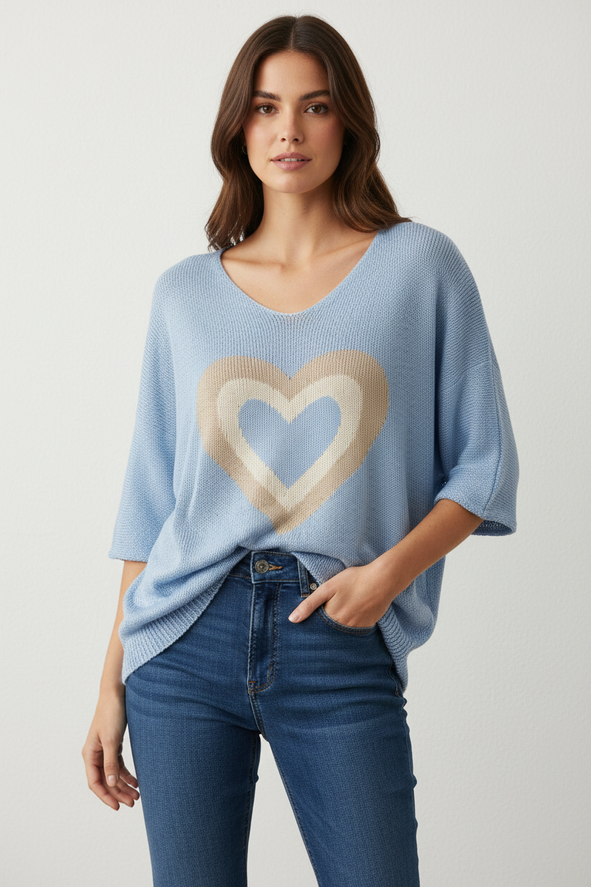 Pull motif coeur