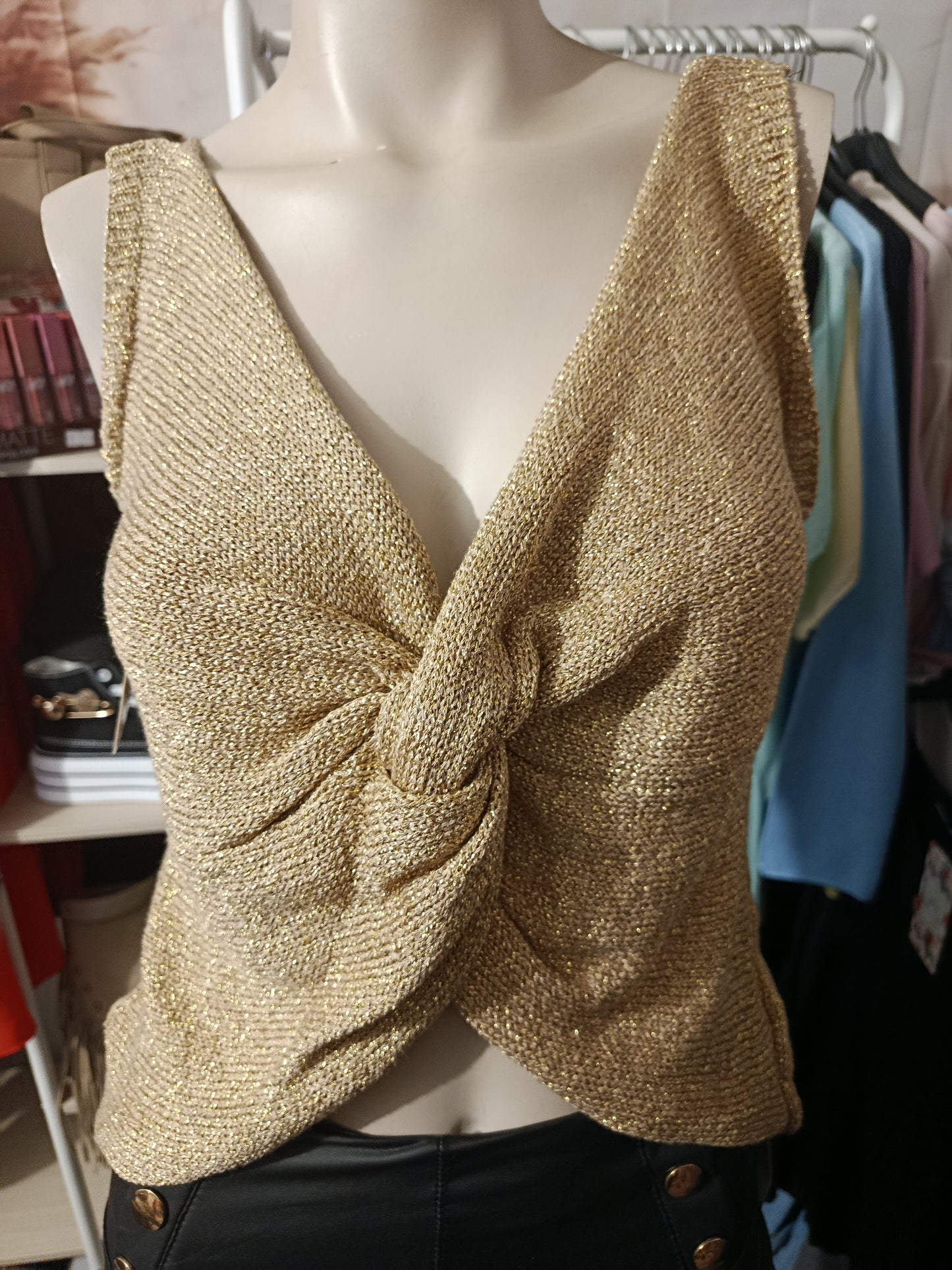 Débardeur noeud lurex