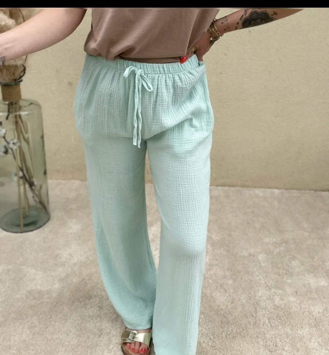 Pantalon fluide gaz de coton