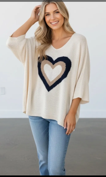 Pull motif coeur