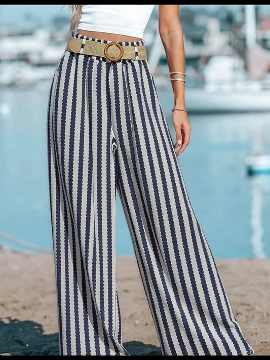 Pantalon Avec Poche Et Ceinture 
À Motif