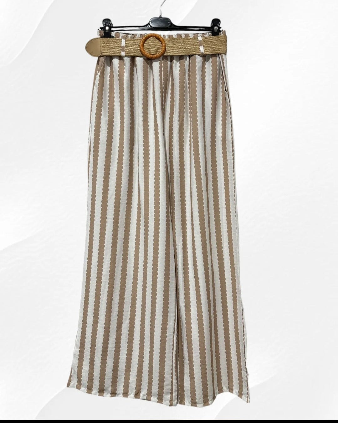 Pantalon Avec Poche Et Ceinture 
À Motif