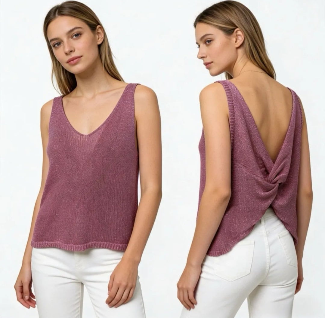 Débardeur noeud lurex