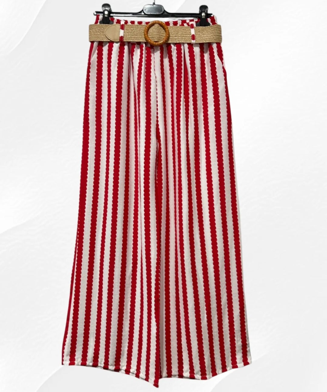 Pantalon Avec Poche Et Ceinture 
À Motif