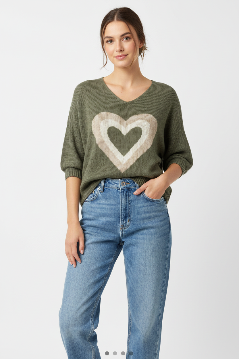 Pull motif coeur