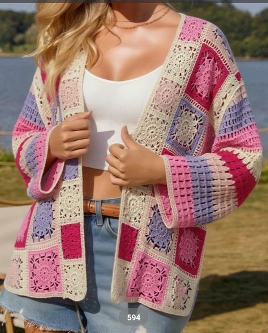 Gilet Crochet Macramé