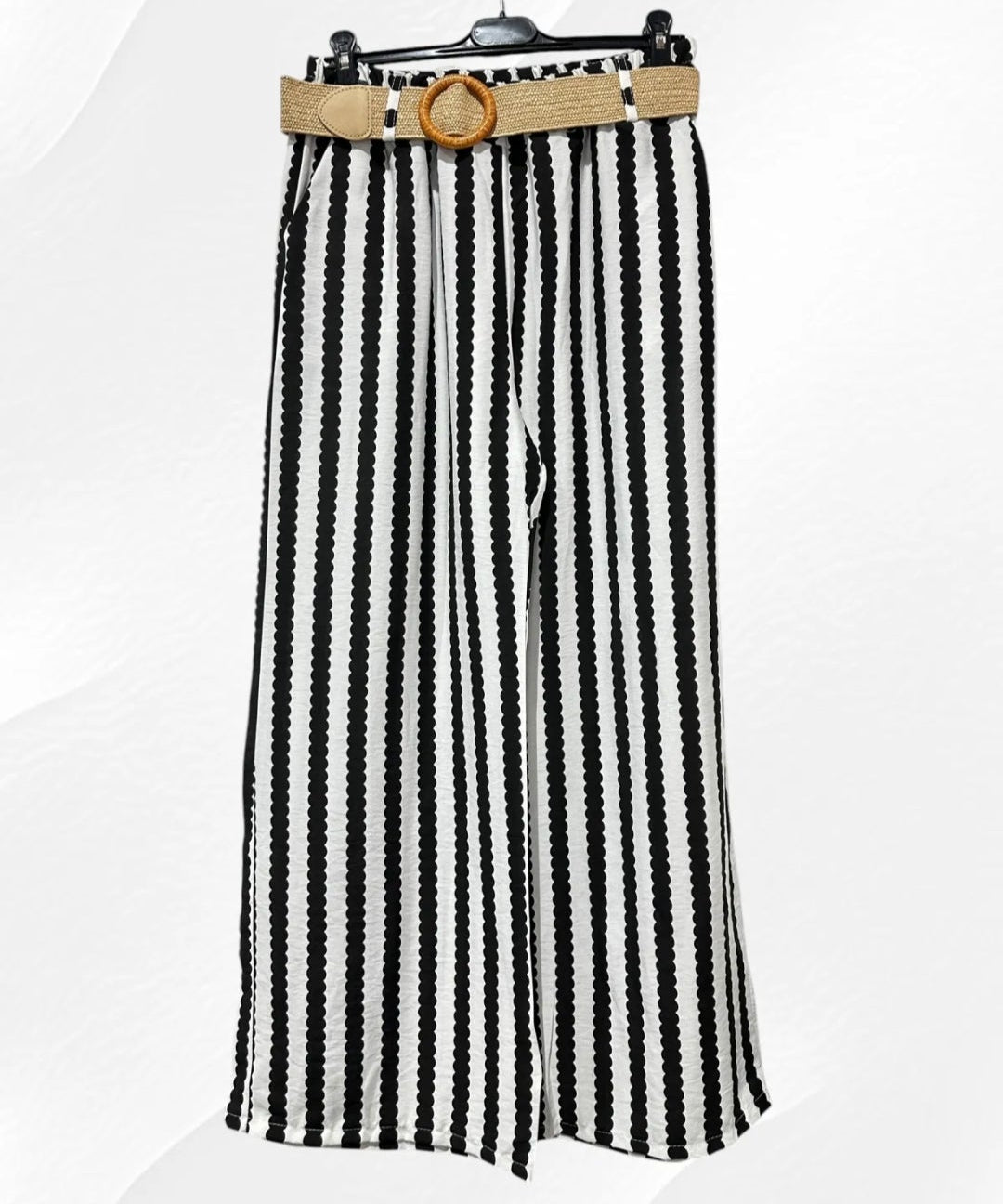 Pantalon Avec Poche Et Ceinture 
À Motif