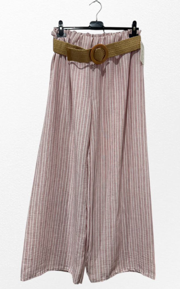 Pantalon À Rayure Avec Ceinture